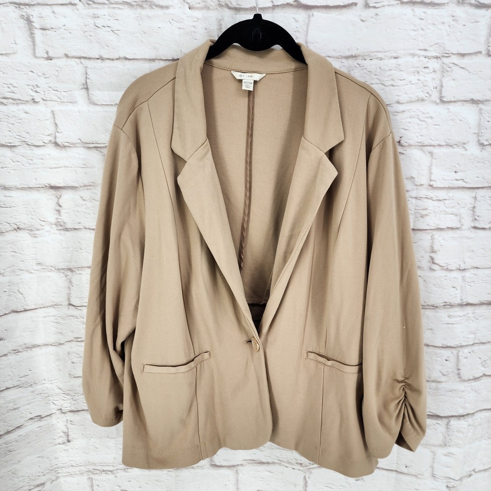 Est 1946 Cardigan Blazer Jacket Work Professional Office Neutral Size 18 20W